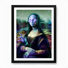 Alien Mona Lisa 2 Art Print