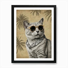 Cat In Sunglasses 1 Art Print