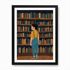 Girl In The Library 4 Art Print