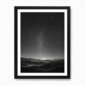 Night Sky Over The Mountains Art Print