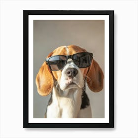 Beagle Close Up Generated with AI Art Print