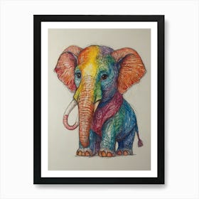 Rainbow Elephant Art Print