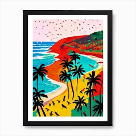 Anjuna Beach 2, Goa, India Hockney Style Art Print