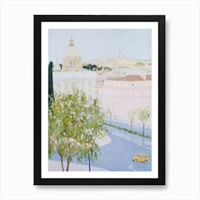 Travel Art Rome Italy View Of The City Painting Art Print