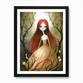 Girl With Red Hair Art Print