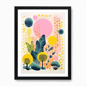 Colourful Botanical Risograph Style 4 Art Print