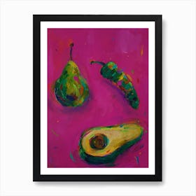 Pear, Chili, Avocado Art Print