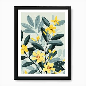 Walnut Tree Flat Illustration 2 Art Print