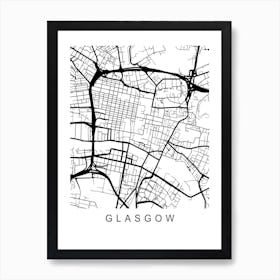 Glasgow Map Art Print