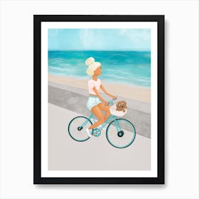 Beach Bike Ride Art Print