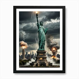 Statue Of Liberty In New York City Art Print