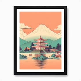 Mount Fuji Japan Travel Illustration 8 Art Print