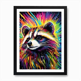 A Guadeloupe Raccoon Vibrant Paint Splash 2 Art Print