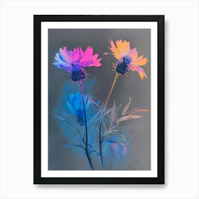 Iridescent Flower Cornflower 1 Art Print