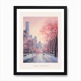 Dreamy Winter Painting Poster Chicago Usa 3 Art Print