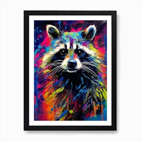 Raccoon Guardians Pop Art 3 Art Print