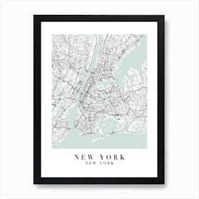 New York New York Street Map Minimal Color Art Print