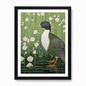 Ohara Koson Inspired Bird Painting Coot 2 Art Print