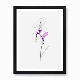 Orchid Floral Minimal Line Drawing 1 Flower Art Print
