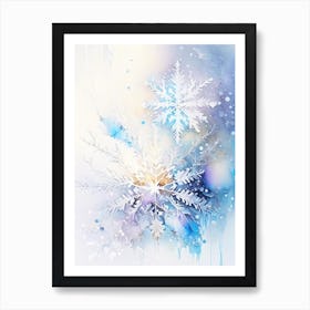 Ice, Snowflakes, Storybook Watercolours 5 Art Print