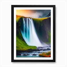 Skógafoss Waterfall, Iceland Nat Viga Style (3) Art Print