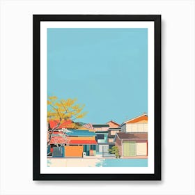 Matsuyama Japan Colourful Illustration Art Print