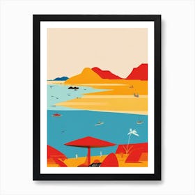 Nha Trang Beach Vietnam Midcentury Art Print