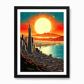Sunset In San Francisco Art Print