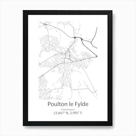 Poulton Le Fylde,United Kingdom Minimalist Map Poster