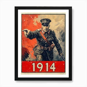 Aihrgdesign A Vintage Recruitment Poster From 1914 Featuring 4 Art Print