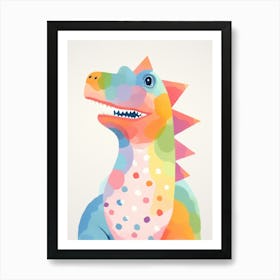 Colourful Dinosaur Cryolophosaurus 3 Art Print