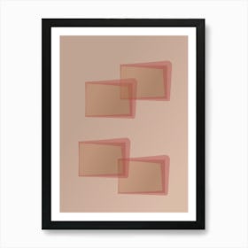 Squares in Pink, abstract picture Art Print