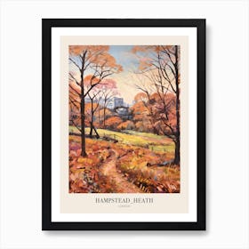 Autumn City Park Painting Hampstead Heath Park London 3 Poster Art Print