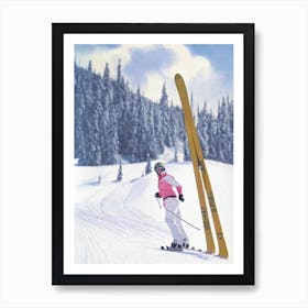 Whistler Blackcomb, Canada Glamour Ski Skiing Poster Art Print
