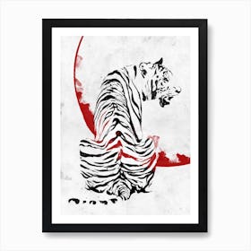 White Red Tiger Art Print