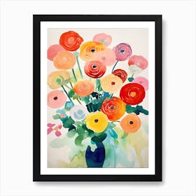 Ranunculus Flower Illustration 1 Art Print