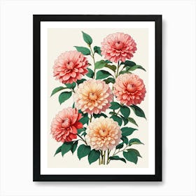 Dahlias Art Print