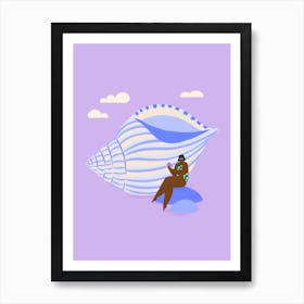 Sea Shell Girl Art Print