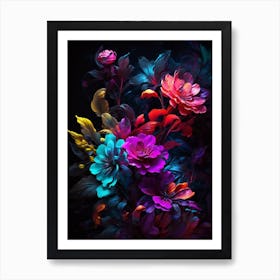 Abstract Flowers 1 Art Print