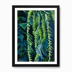 Netted Chain Fern Cézanne Style Art Print