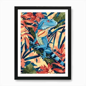 Blue Iguana Modern Illustration 12 Art Print
