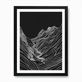 Y Garn Mountain Line Drawing 4 Art Print