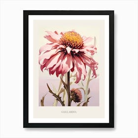 Floral Illustration Gaillardia 1 Poster Art Print