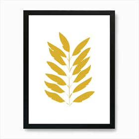 Minimalist Yellow Leaf Print Art Print