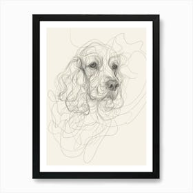 Cocker Spaniel Minimalist Line Art Monoline Illustration Art Print