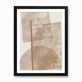 Paper Collage Brown Composition Art Print