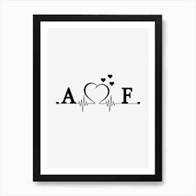 Personalized Couple Name Initial A And F Art Print