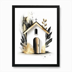 Church Design Vector Illustration Art Print