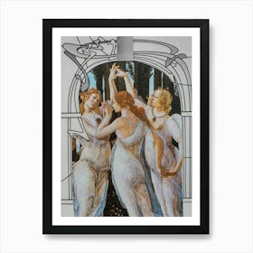 The Three Graces, Bathroom Wall Art Art Print