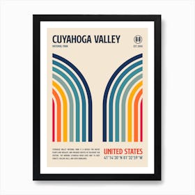 Cuyahoga National Park Retro Travel Print Art Print